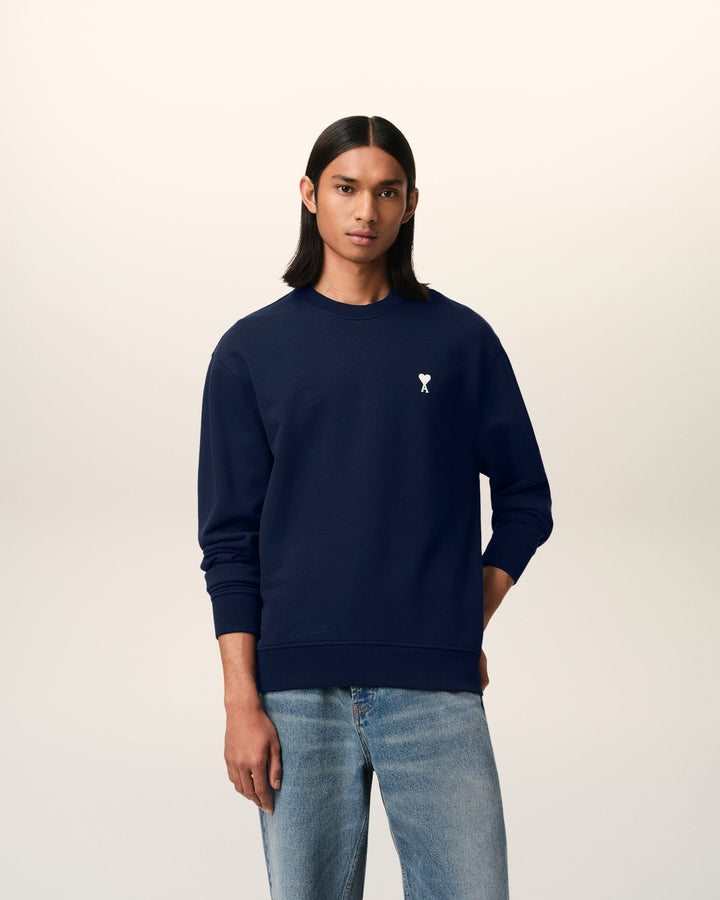 AMI PARIS - SWEATSHIRT BLEU MARINE AMI DE COEUR EN COTON Bleu marine - Lothaire