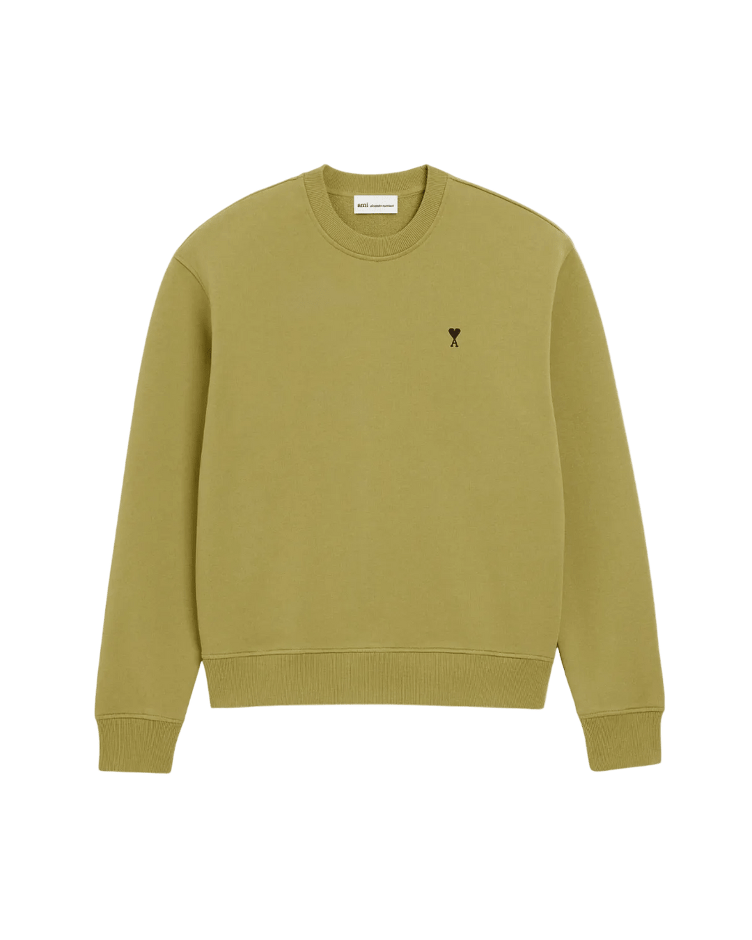 AMI PARIS - Sweatshirt in Loopback Cotton Fleece Vert olive - Lothaire