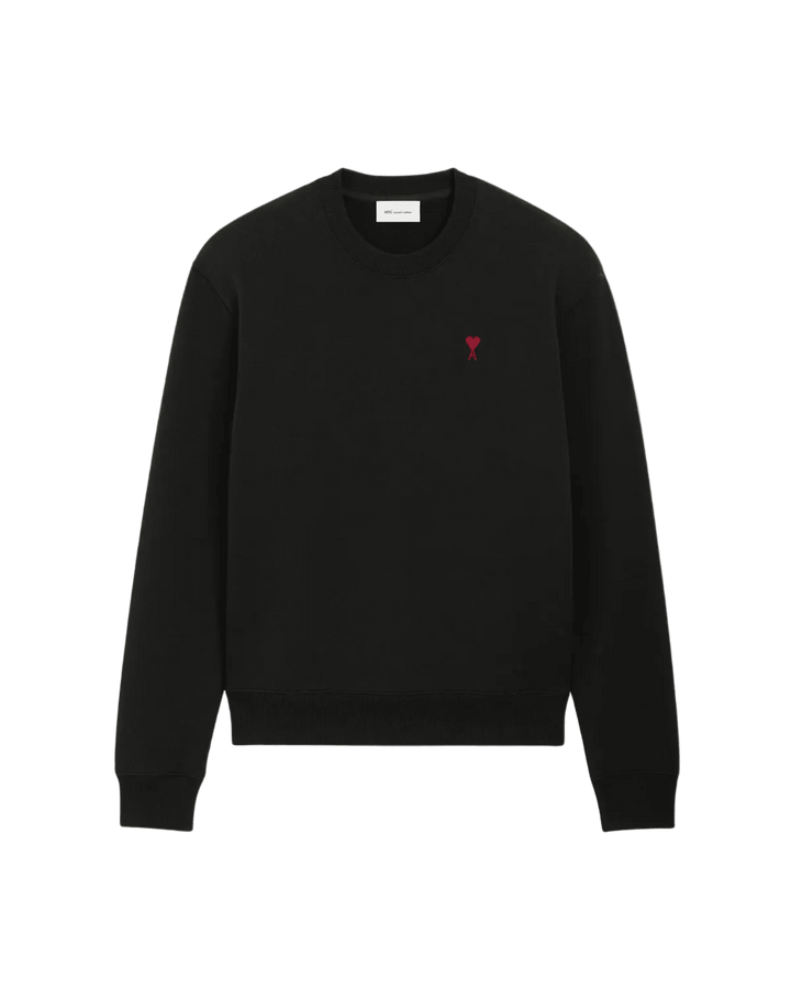 AMI PARIS - Sweatshirt in Loopback Organic Cotton Fleece Noir - Lothaire