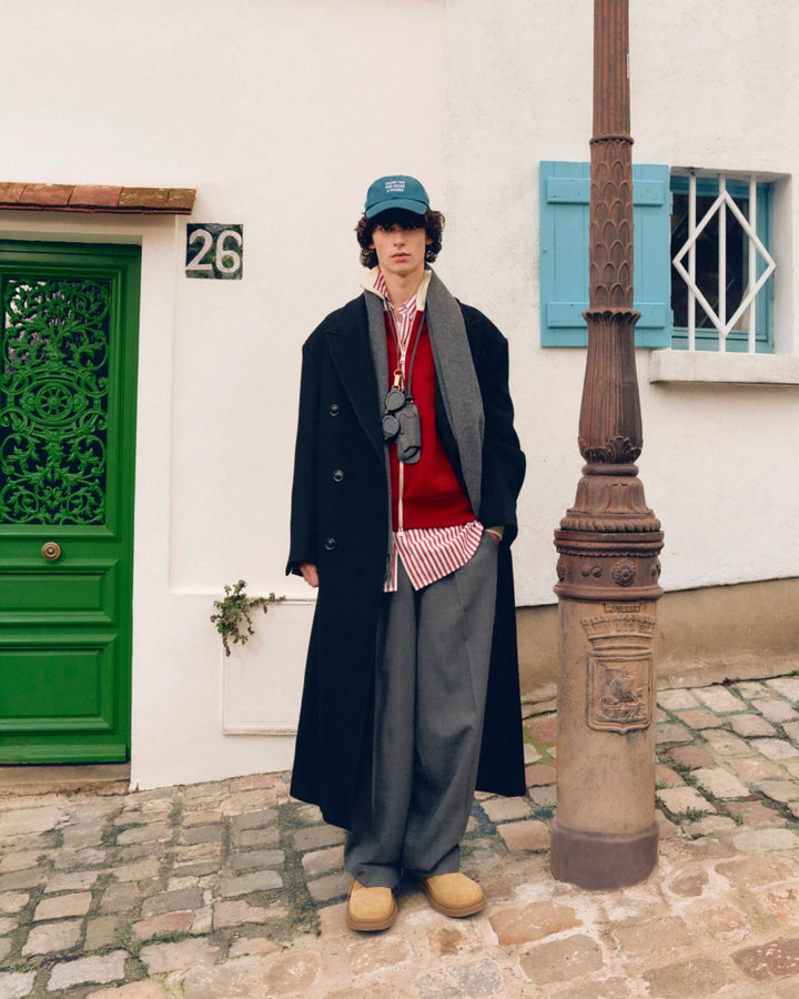 AMI PARIS - Sweatshirt zippé Ami de Cœur en coton Rouge rubis / Ivoire - Lothaire