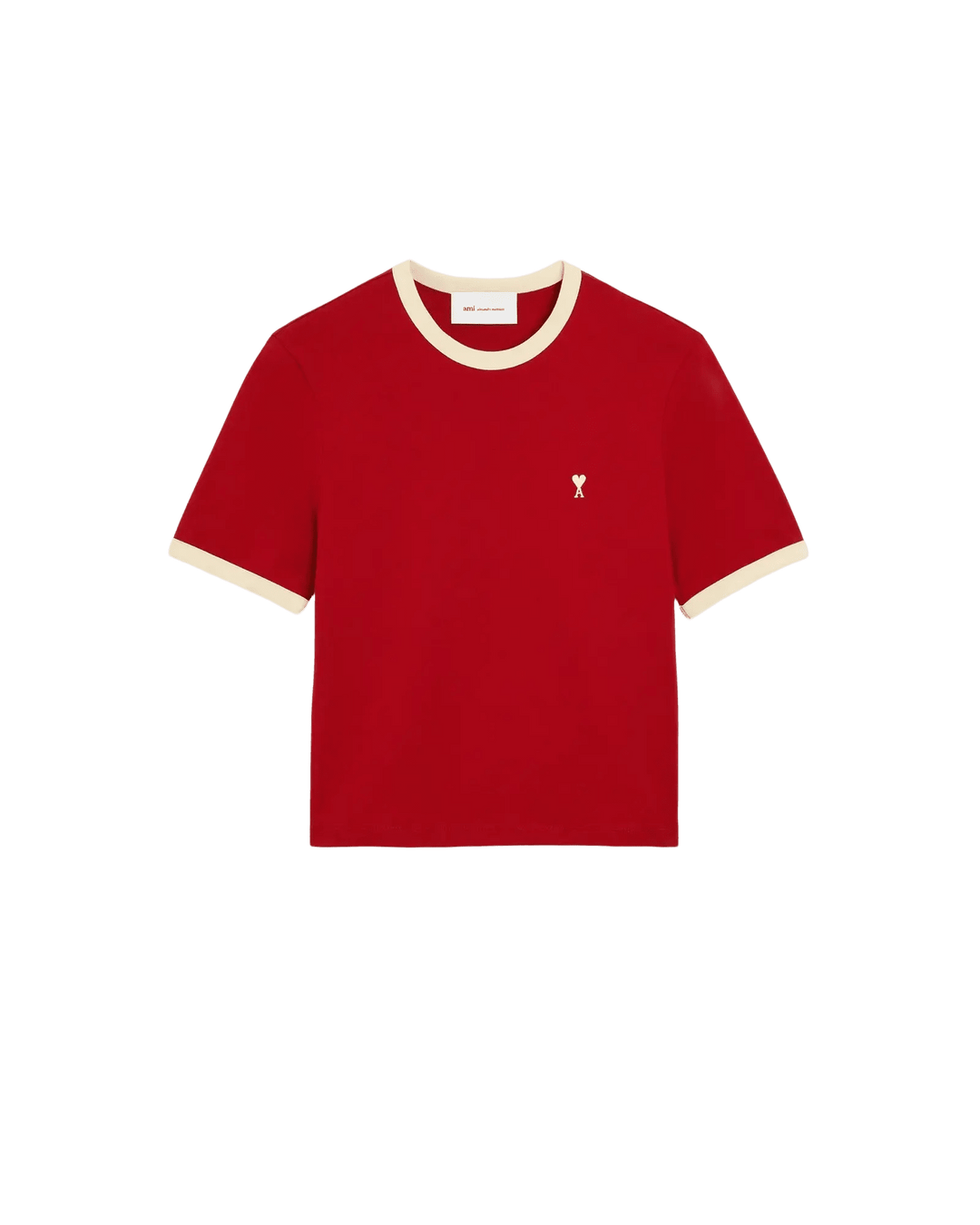 AMI PARIS - T-shirt Ami de Cœur contrasté Rouge rubis / Ivoire - Lothaire