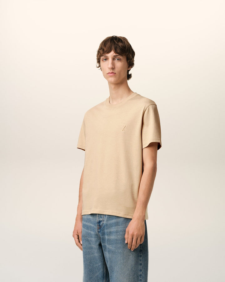 AMI PARIS - T - SHIRT AMI DE COEUR EN COTON Beige - Lothaire