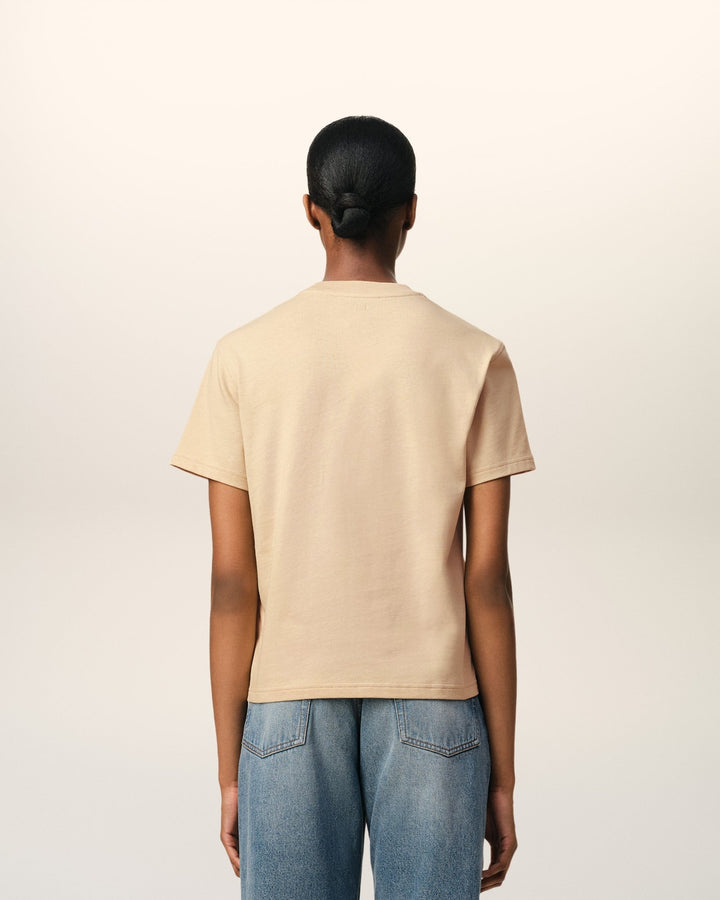 AMI PARIS - T - SHIRT AMI DE COEUR EN COTON Beige - Lothaire