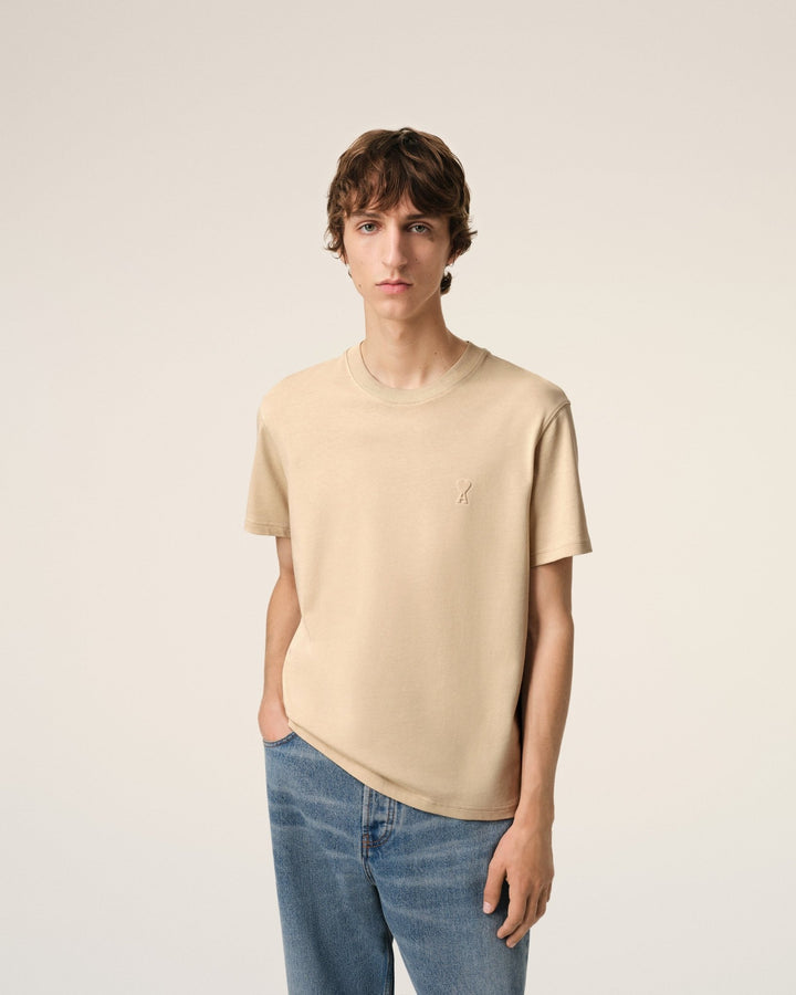 AMI PARIS - T - SHIRT AMI DE COEUR EN COTON Beige - Lothaire