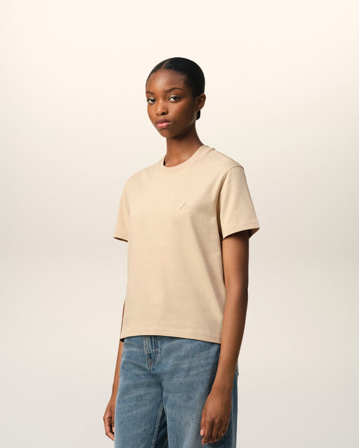AMI PARIS - T - SHIRT AMI DE COEUR EN COTON Beige - Lothaire