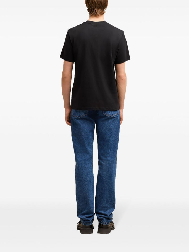 AMI PARIS - t-shirt Ami de Coeur en coton biologique noir - Lothaire