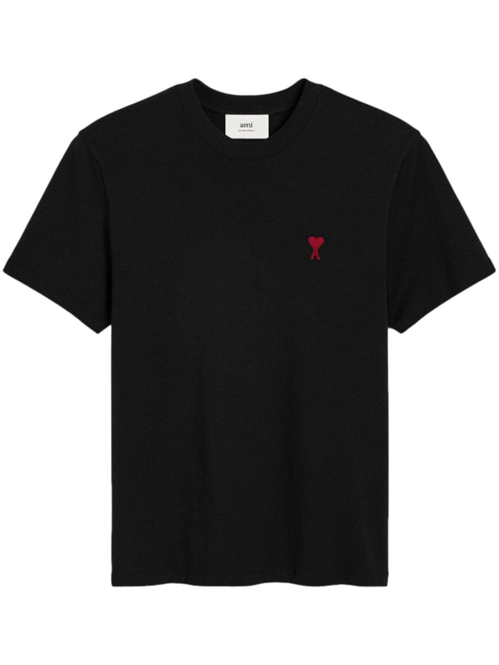AMI PARIS - t-shirt Ami de Coeur en coton biologique noir - Lothaire