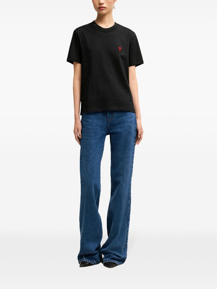 AMI PARIS - t-shirt Ami de Coeur en coton biologique noir - Lothaire