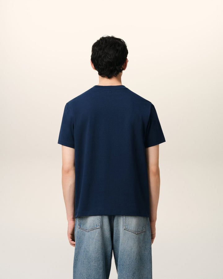 AMI PARIS - T - SHIRT AMI DE COEUR EN COTON Bleu marine - Lothaire