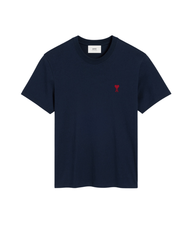 AMI PARIS - T - SHIRT AMI DE COEUR EN COTON Bleu marine - Lothaire