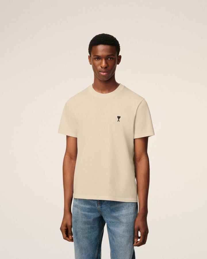 AMI PARIS - T-shirt Ami de Cœur en Coton Café Crème - Lothaire