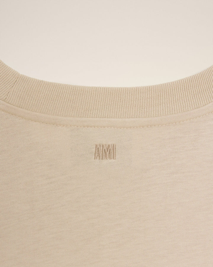 AMI PARIS - T-shirt Ami de Cœur en Coton Café Crème - Lothaire