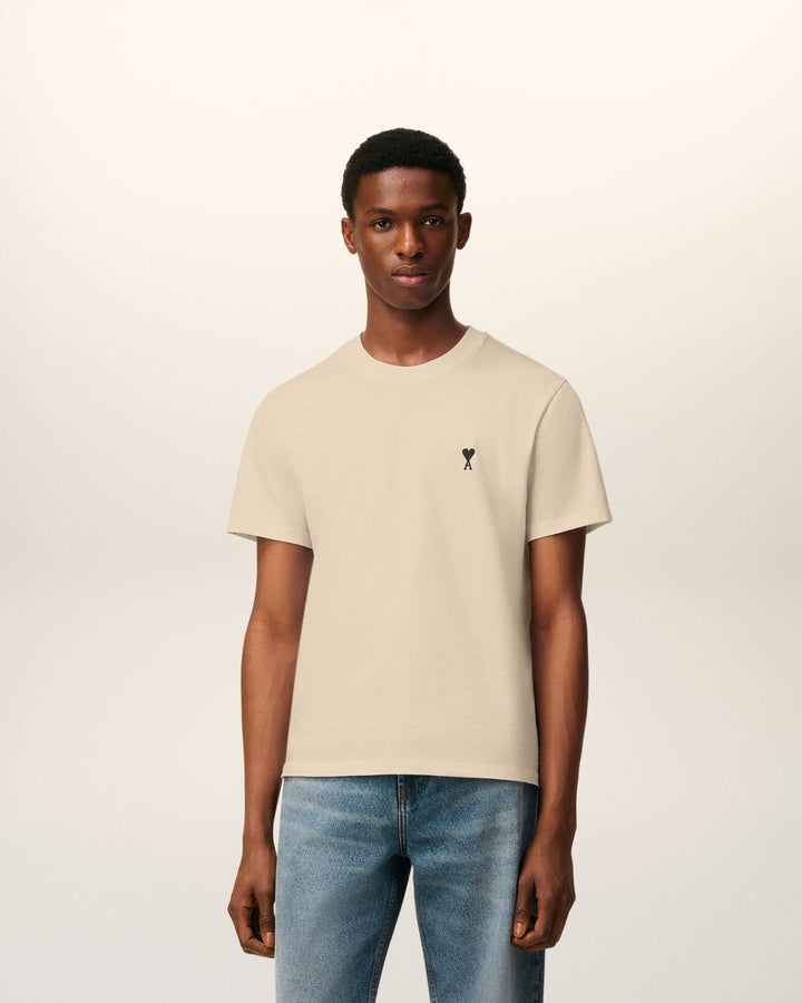 AMI PARIS - T-shirt Ami de Cœur en Coton Café Crème - Lothaire
