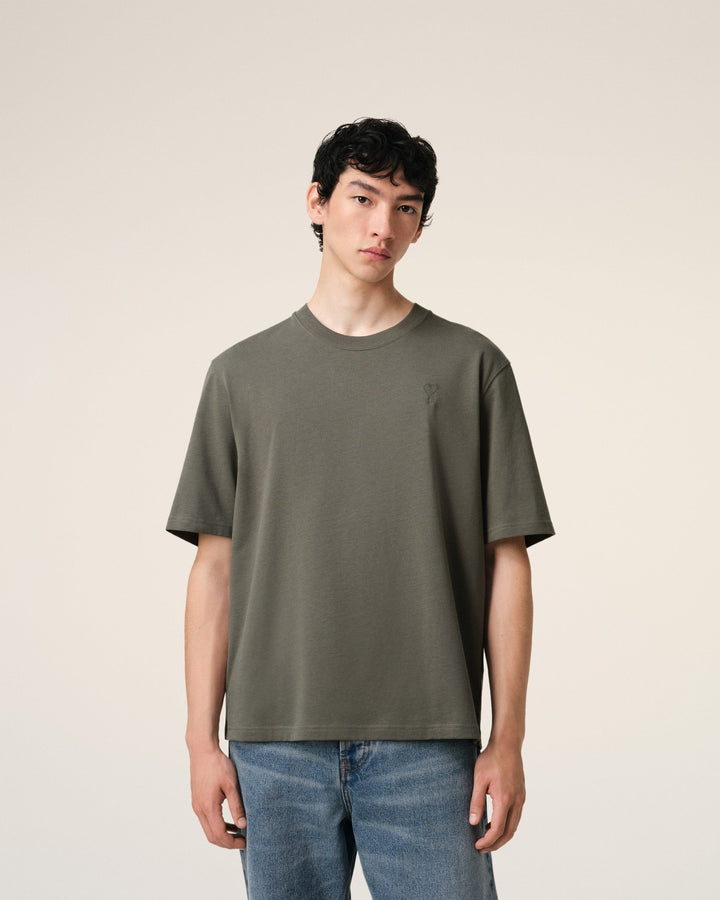 AMI PARIS - T - SHIRT AMI DE COEUR EN COTON Gris - Lothaire