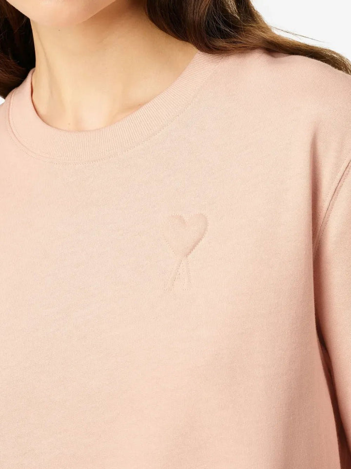 AMI PARIS - t-shirt en coton à logo Ami de Coeur rose poudré - Lothaire