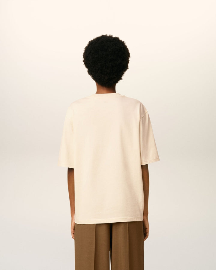 AMI PARIS - T-shirt En Coton Ami De Coeur Blanc crème - Lothaire