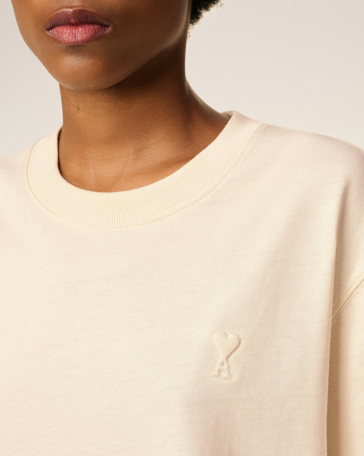 AMI PARIS - T-shirt En Coton Ami De Coeur Blanc crème - Lothaire