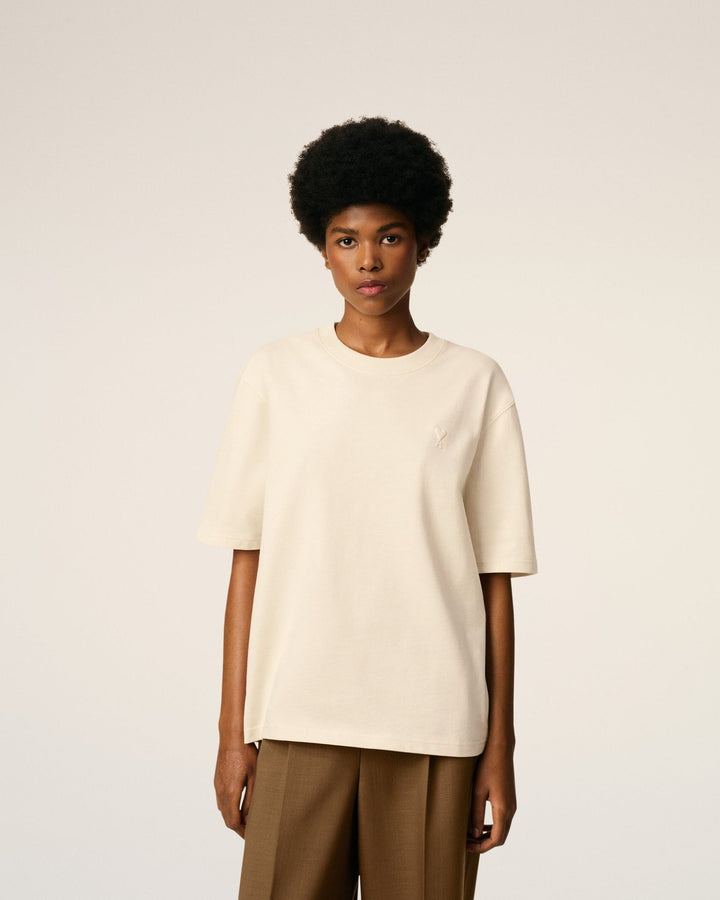 AMI PARIS - T-shirt En Coton Ami De Coeur Blanc crème - Lothaire