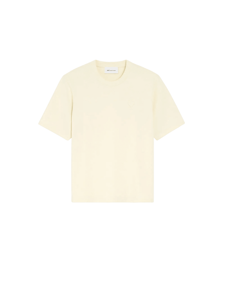 AMI PARIS – T-shirt en coton Ami de Cœur embossé Ivoire - Lothaire