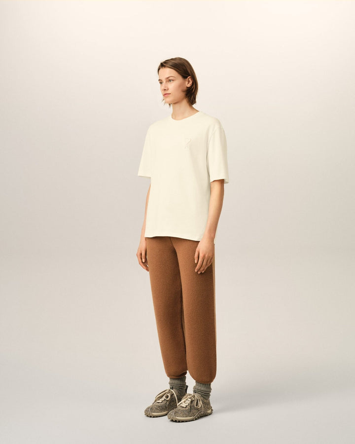 AMI PARIS – T-shirt en coton Ami de Cœur embossé Ivoire - Lothaire