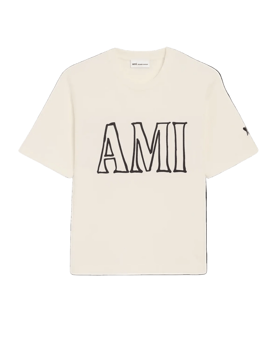 AMI PARIS - T-shirt en Coton Imprimé Ami Paris Blanc Crème - Lothaire