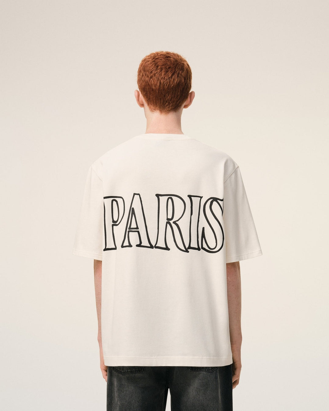 AMI PARIS - T-shirt en Coton Imprimé Ami Paris Blanc Crème - Lothaire