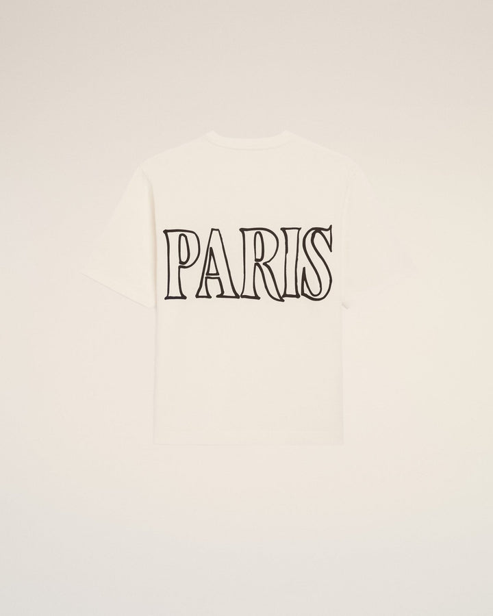 AMI PARIS - T-shirt en Coton Imprimé Ami Paris Blanc Crème - Lothaire