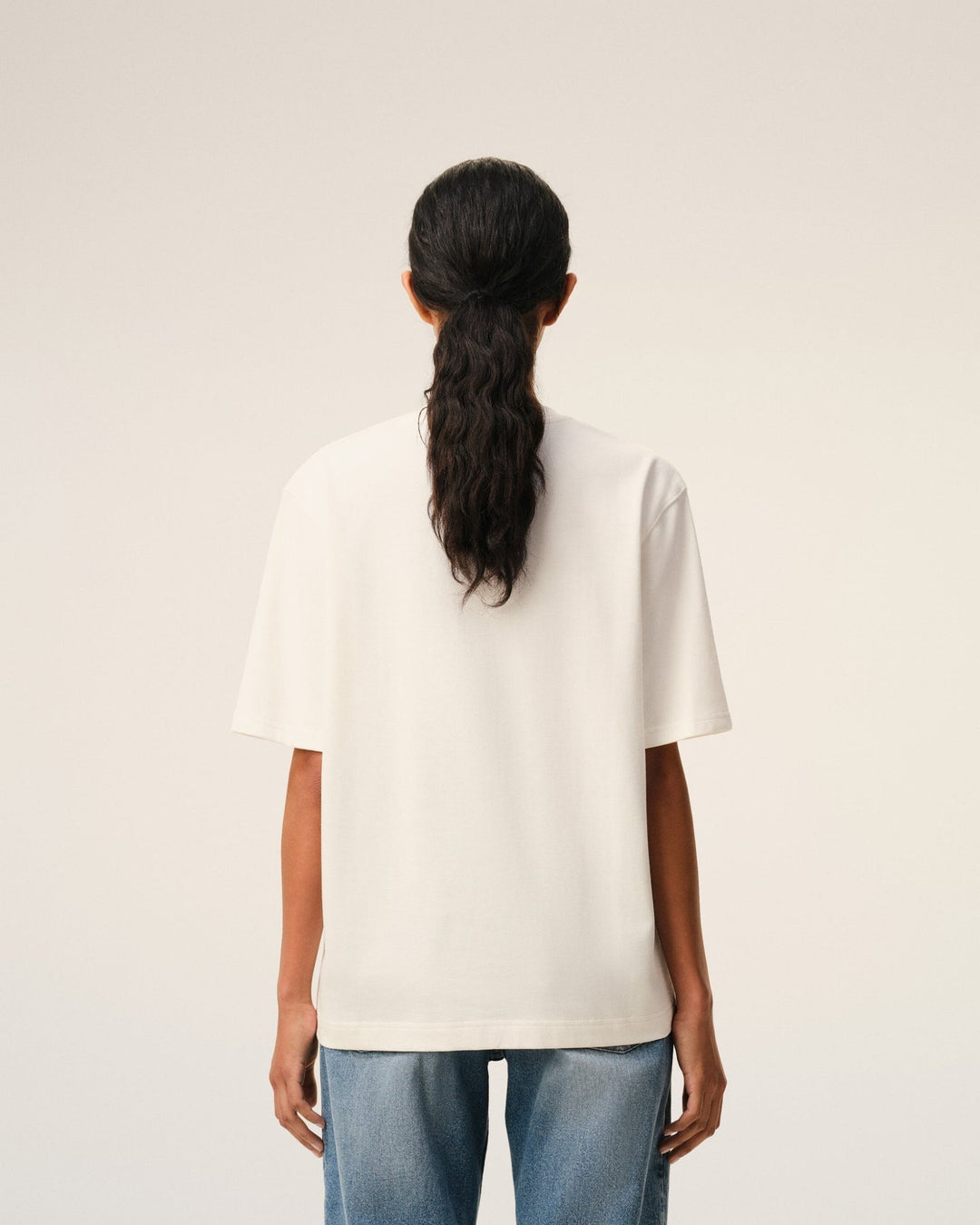 AMI PARIS - T-shirt Héritage en Coton Blanc Crème - Lothaire