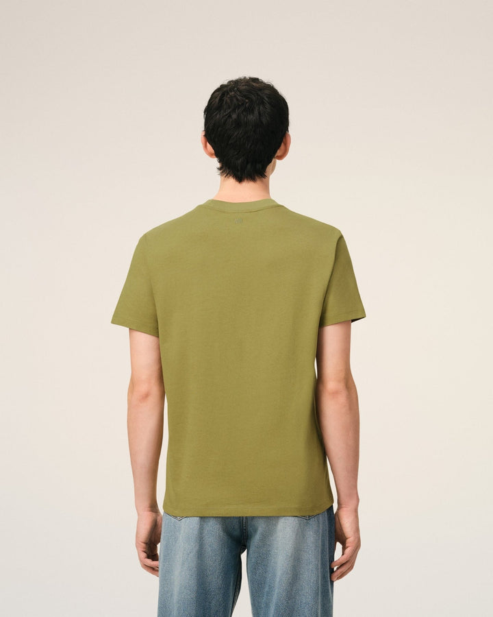AMI PARIS - T-shirt in Light Cotton Jersey Ami de Coeur Vert olive - Lothaire