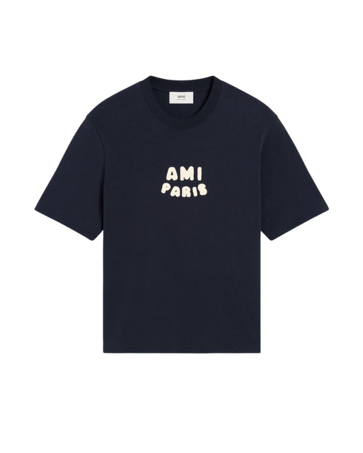 AMI PARIS - T - SHIRT PATCH AMI PARIS EN COTON Bleu marine - Lothaire