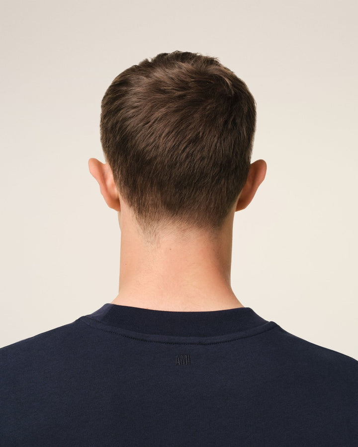 AMI PARIS - T - SHIRT PATCH AMI PARIS EN COTON Bleu marine - Lothaire