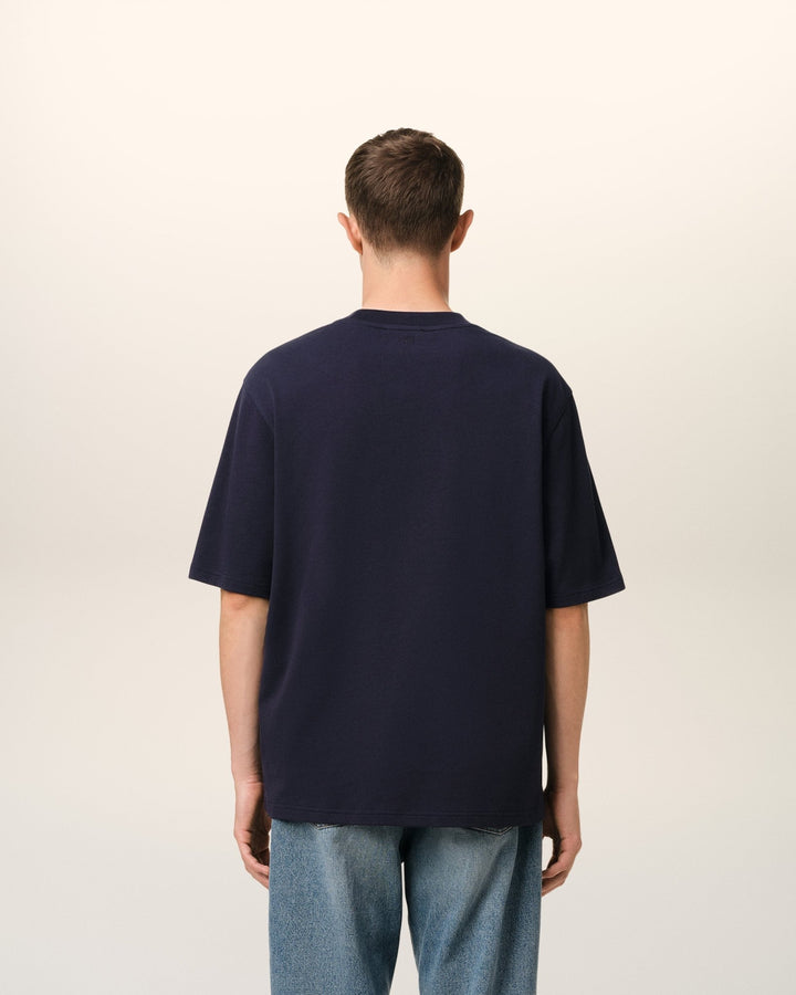 AMI PARIS - T - SHIRT PATCH AMI PARIS EN COTON Bleu marine - Lothaire