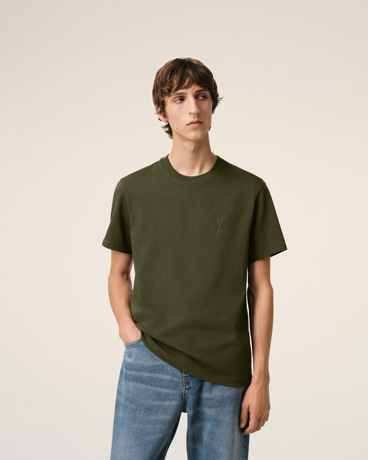 AMI PARIS - T - SHIRT VERT AMI DE COEUR EN COTON Vert - Lothaire