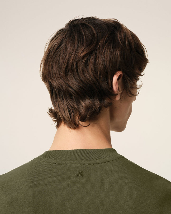 AMI PARIS - T - SHIRT VERT AMI DE COEUR EN COTON Vert - Lothaire