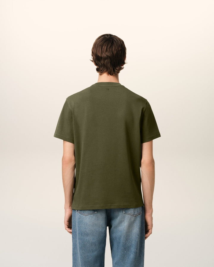 AMI PARIS - T - SHIRT VERT AMI DE COEUR EN COTON Vert - Lothaire