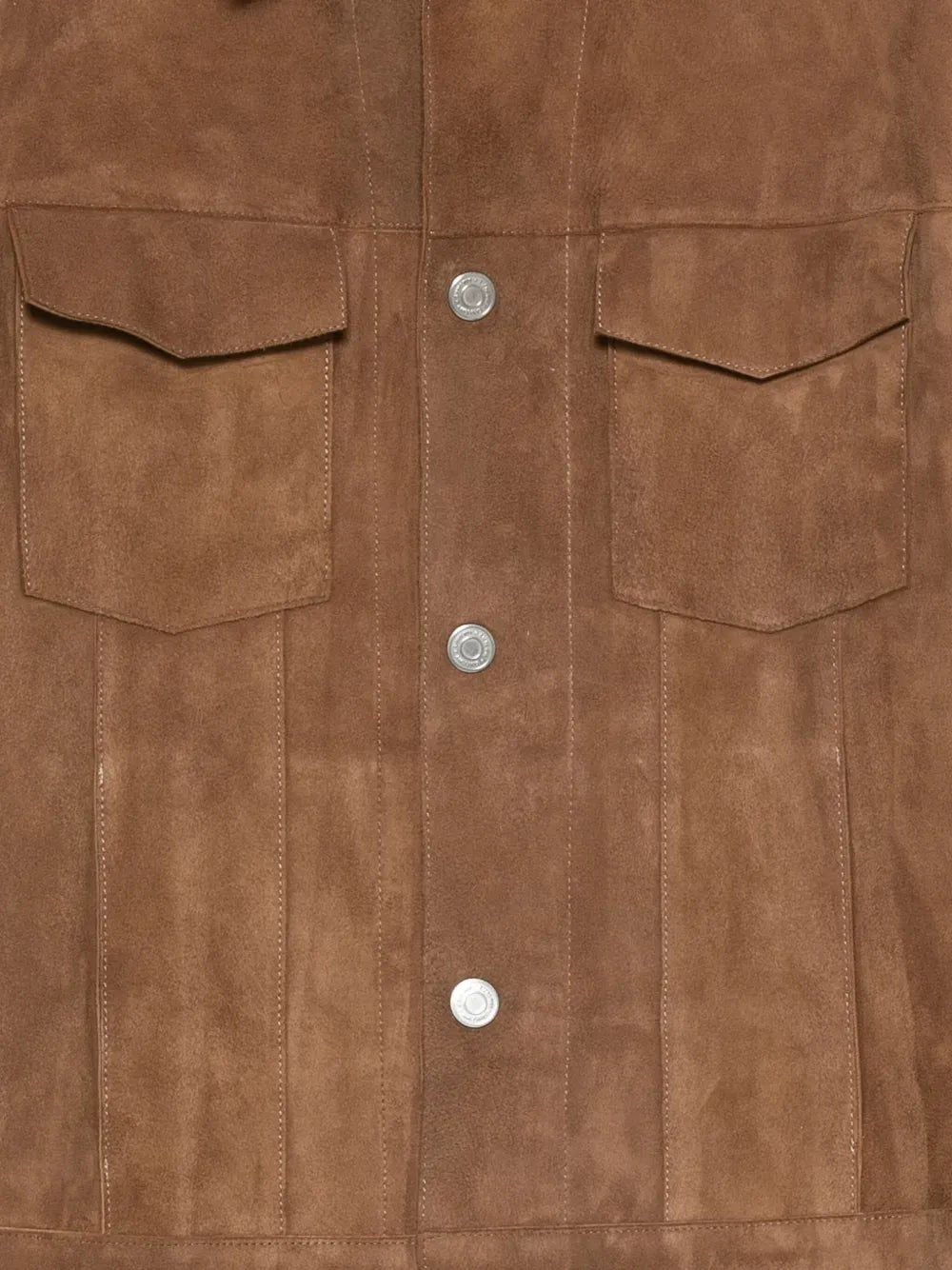 AMI PARIS - Veste à boutons pression en daim marron - Lothaire
