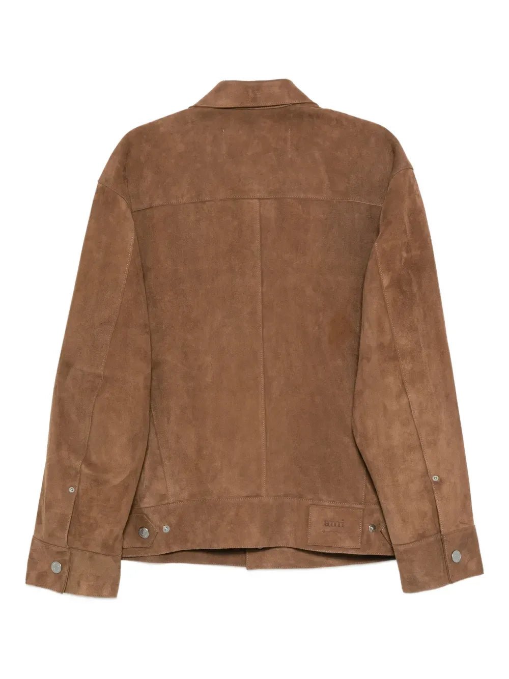 AMI PARIS - Veste à boutons pression en daim marron - Lothaire