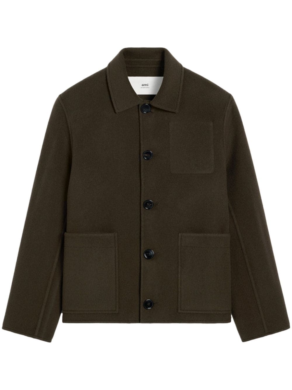 AMI PARIS : Veste ample en cachemire mélangé marron café - Lothaire
