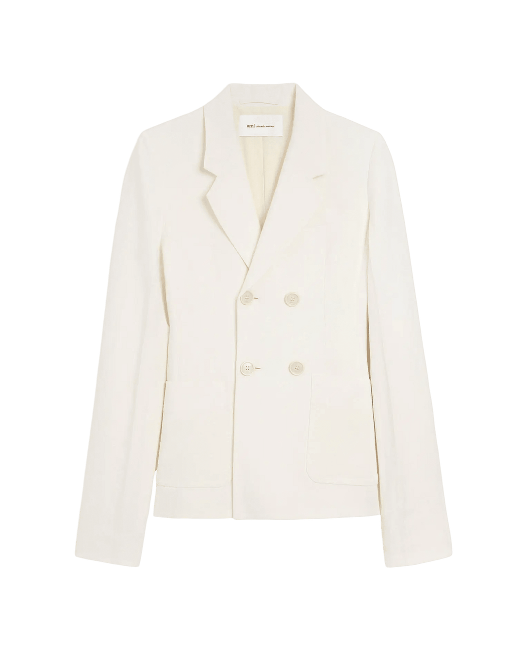 AMI PARIS - Veste Bar Double Boutonnage en Lin Blanc crème - Lothaire