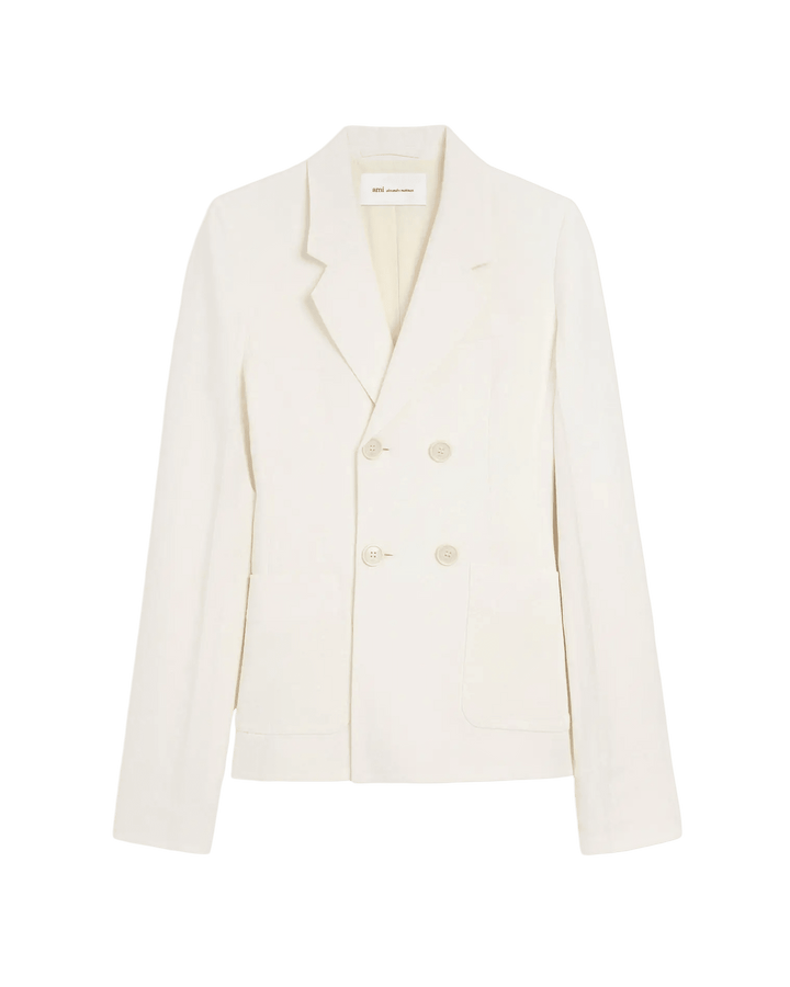 AMI PARIS - Veste Bar Double Boutonnage en Lin Blanc crème - Lothaire