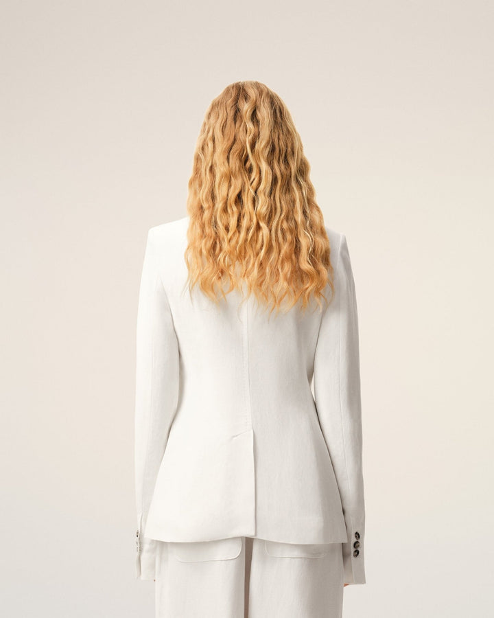 AMI PARIS - Veste Bar Double Boutonnage en Lin Blanc crème - Lothaire