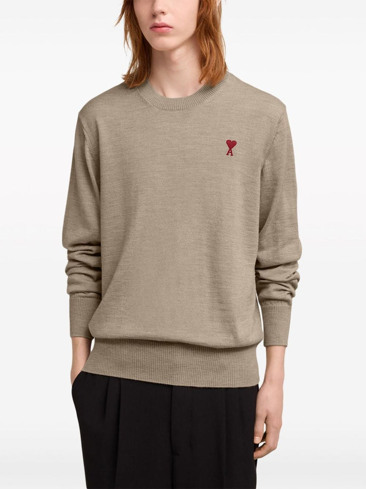 Ami pull Ami De Coeur en laine beige chiné - Lothaire