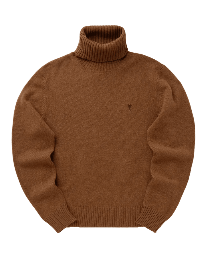 Ami Pull col roulé enn cachemire noisette - Lothaire