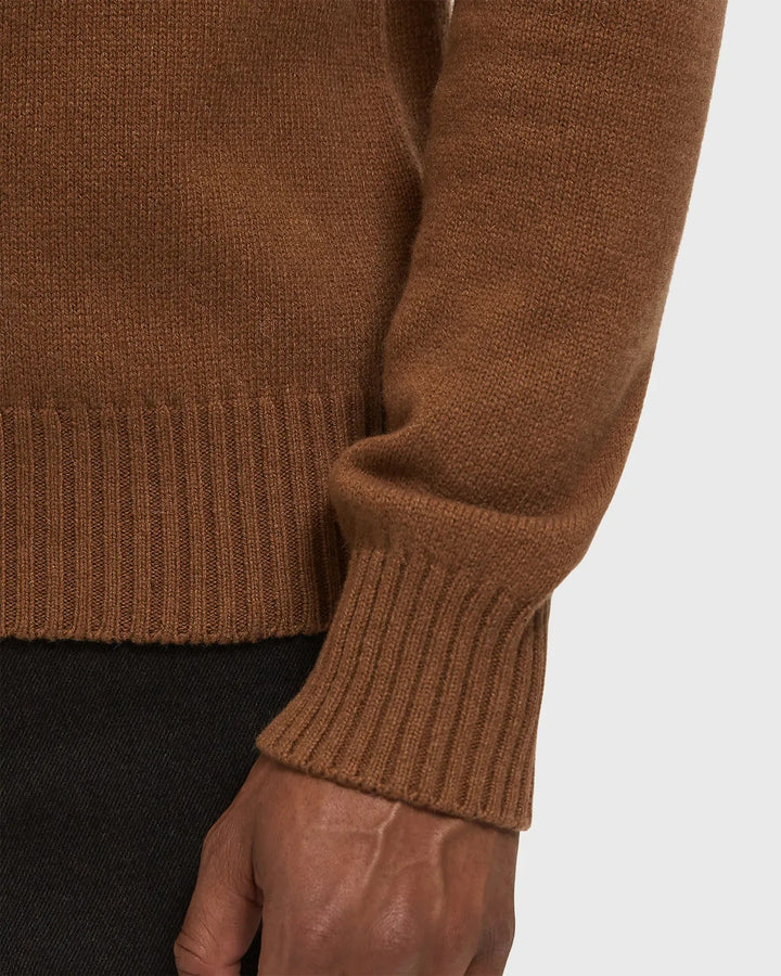 Ami Pull col roulé enn cachemire noisette - Lothaire