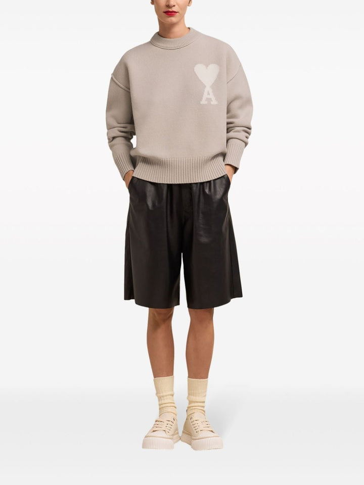 Ami pull en laine à logo beige/creme - Lothaire