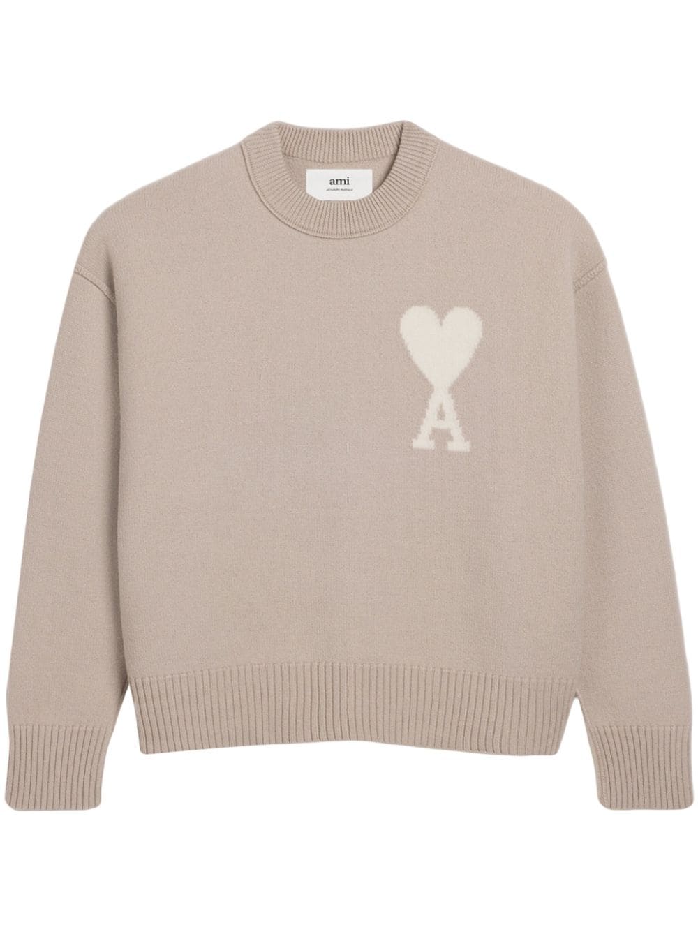 Ami pull en laine à logo beige/creme - Lothaire