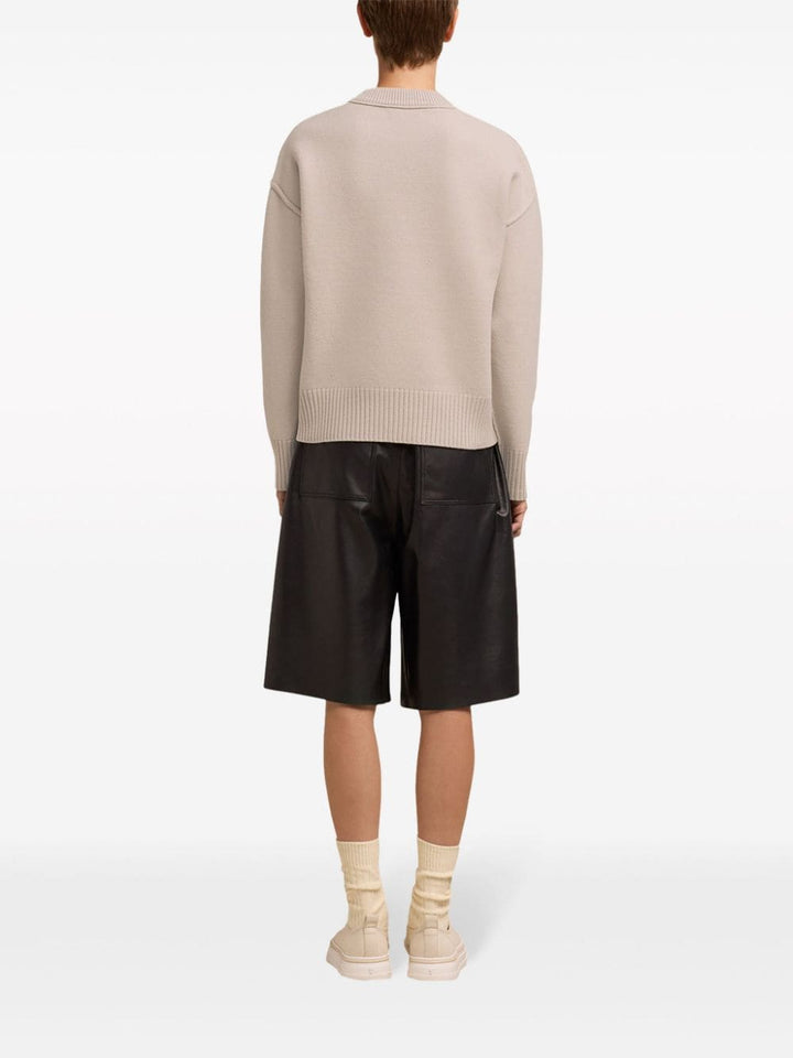 Ami pull en laine à logo beige/creme - Lothaire