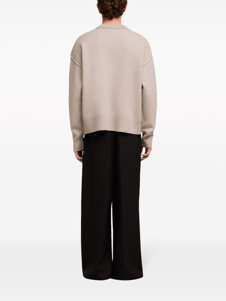 Ami pull en laine à logo beige/creme - Lothaire