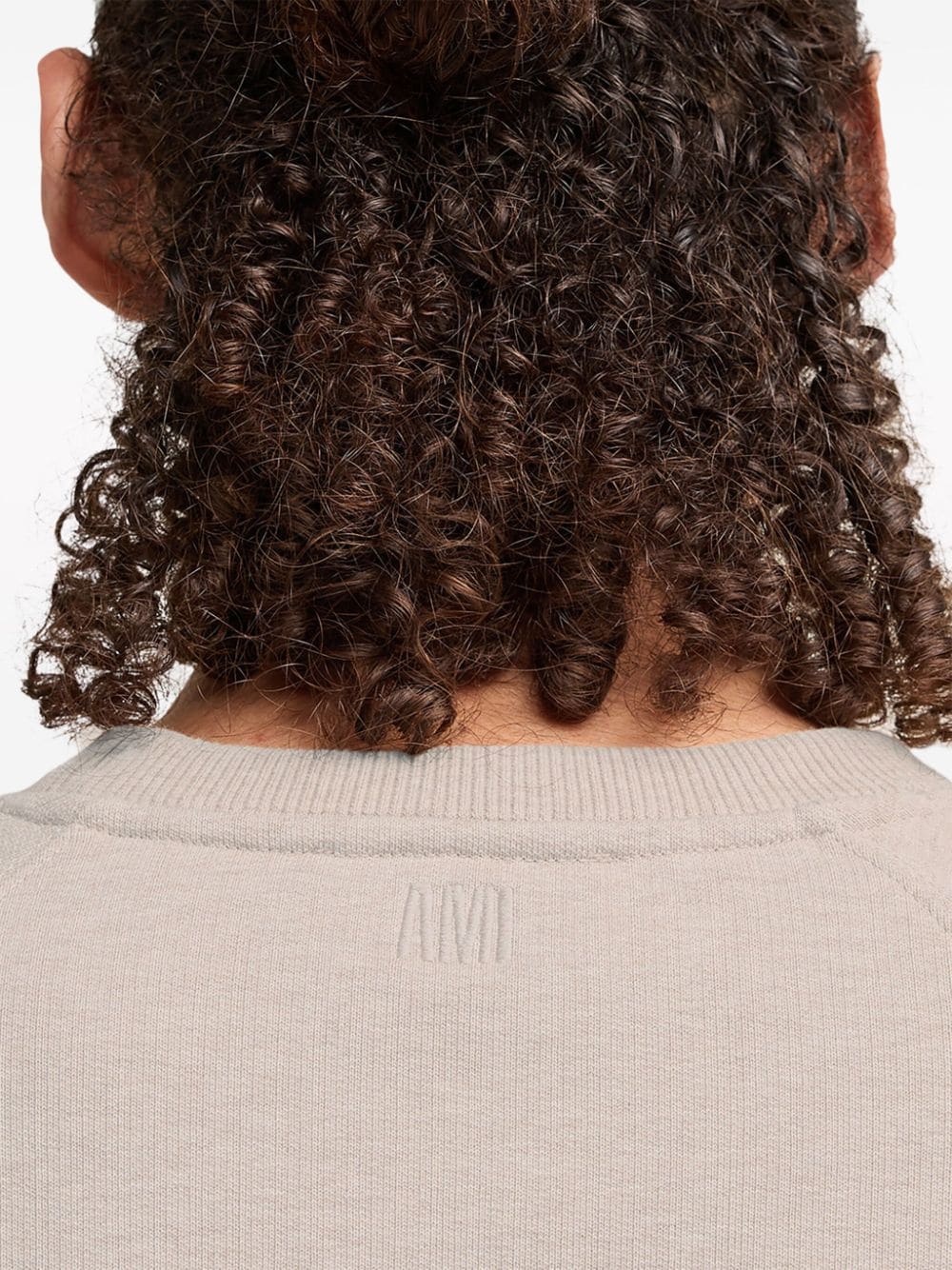 Ami sweat col rond beige clair chine - Lothaire