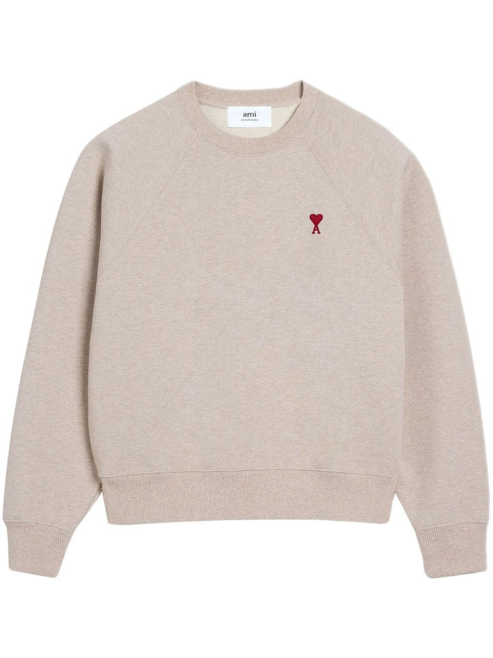 Ami sweat col rond beige clair chine - Lothaire